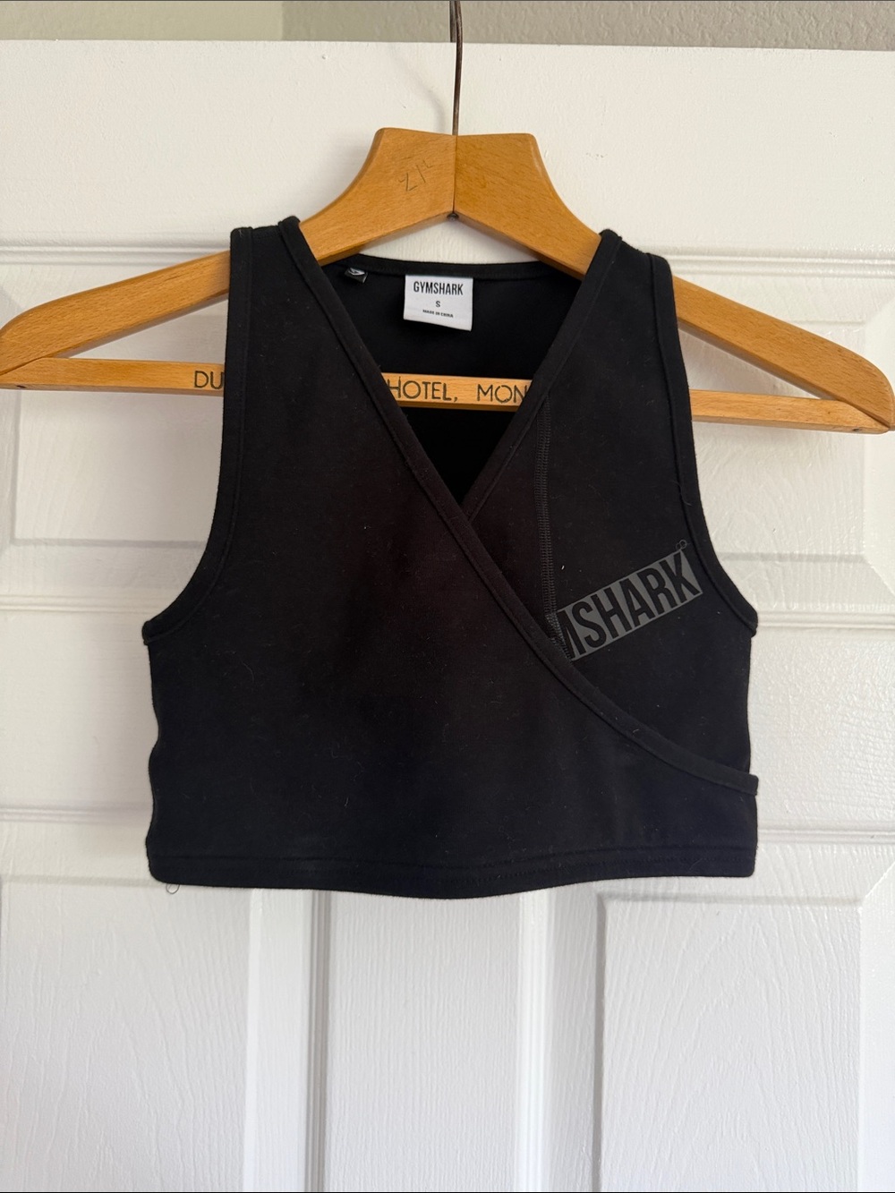 Gymshark Black Wrap-Front Crop Top